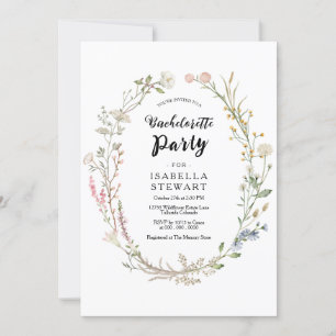 Invitation Russe Fleur sauvage aquarelle Bachelorette Party