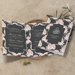 Invitation Russe gris et rose pâle rose rose roses Mariage mu
