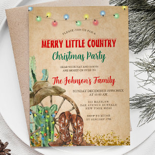Invitation Russe Joyeux Petit Pays Cowboy Noël Party