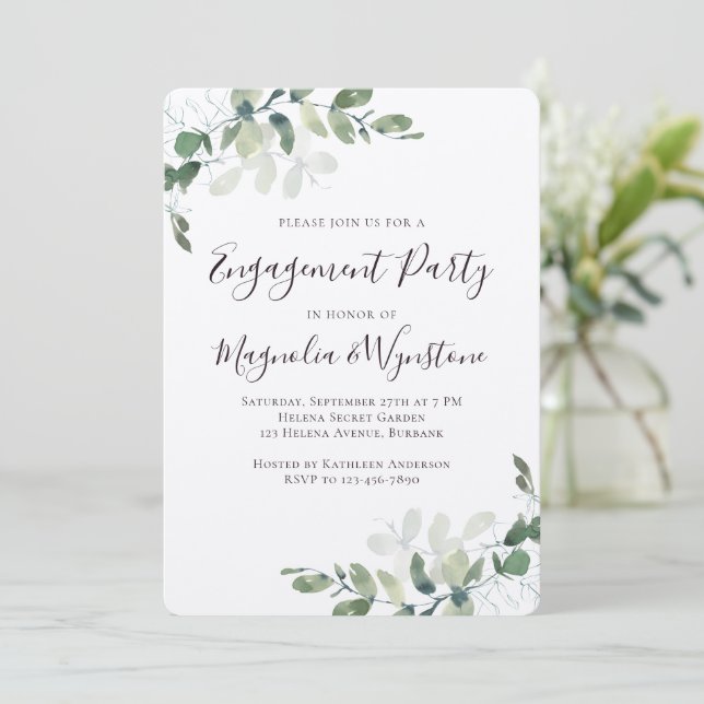 Invitation Russe Kraft Eucalyptus (Debout devant)