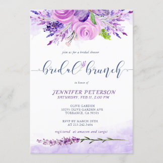 Invitation Russe Lavender Purple Bridal Brunch