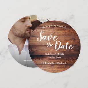 Invitation Russe Mariage Photo personnalisée Bois Dance Floor