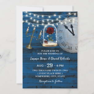 Invitation Russe Marine Bleu Grange Bois Fairytale Mariage