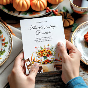 Invitation Russe Merci Thanksgiving Party