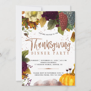 Invitation Russe moisson moderne Thanksgiving dîner party