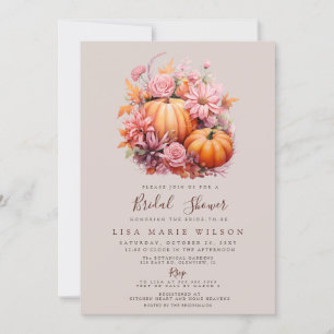 Invitation Russe Orange Bourgogne Citrouilles Automne Fête de