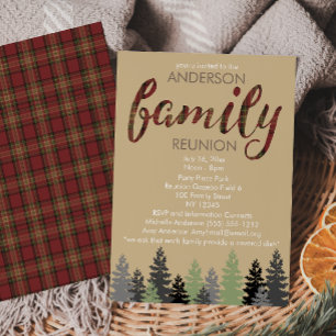 Invitation Russe Plaid et Pine Country Réunion familiale