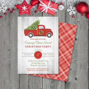 Invitation Russe Red Truck Tree Company fête de Noël