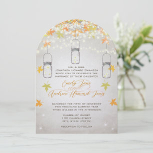 Invitation Russe Romantique Mason Jar Orange Jaune Automne Ar