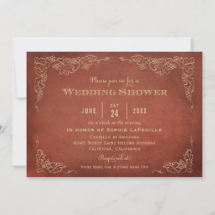 Invitation Russe rouille orange vigne rouge Wedding shower