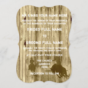 Invitation Russe sauvage ouest style cowboy mariage