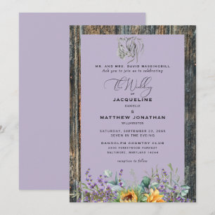 Invitation Russe Sunflower Chevaux Lavande Mariage Invitati