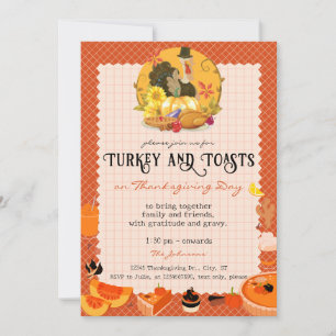Invitation Russe Thanksgiving Turquie & Toasts Friendsgiving