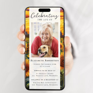 Invitation Russe Tournesol Photo Funérailles Digital Evite