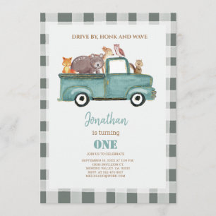 Invitation Russe Truck First Birthday Drive By Birthday