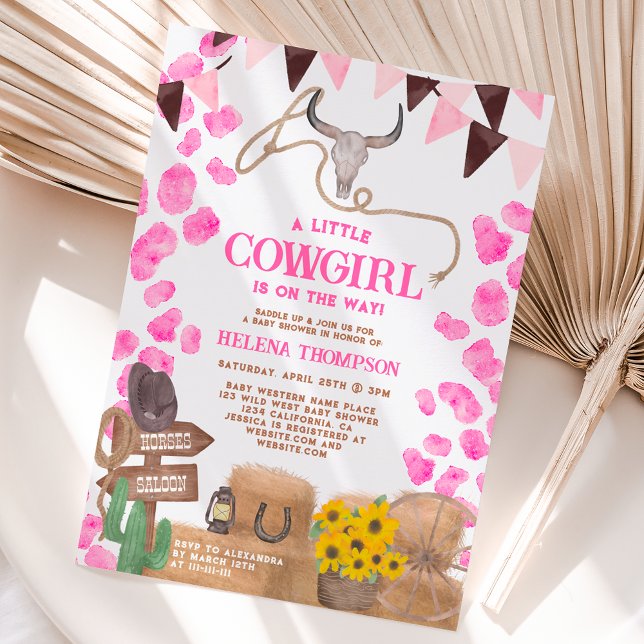 Invitation Russe une petite cowgirl baby shower de vache occi (Créateur téléchargé)