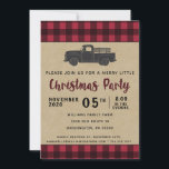 Invitation Russe Vintage Camion Buffalo Plaid Christmas Party<br><div class="desc">Rustic Vintage Truck Buffalo Plaid Christmas Party Invitation est facilement personnalisable pour votre fête de vacances. Un arrière - plan kraft rustique accentué par le plaid chic (chèques) à la typographie de style lettré à la main. Un camion vintage est en tête de l'invitation de Noël. Le dos de l'invitation...</div>