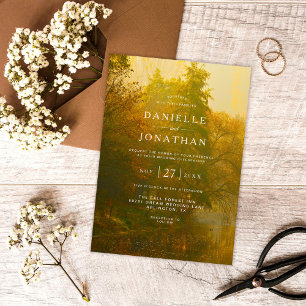 Invitation Russe Vintage Mariage forestier d'automne