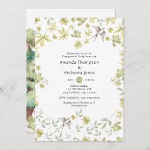 Invitation Russe Watercolor Forest Engagement Party
