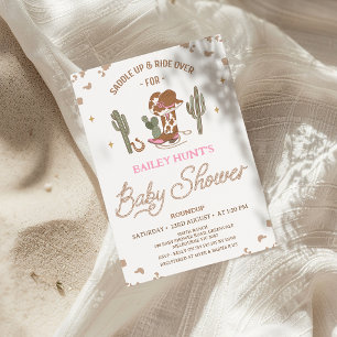 Invitation Russe Western Cowgirl Boot Baby shower