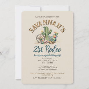 Invitation Russe Western Cowgirl Rodeo fête d'anniversaire