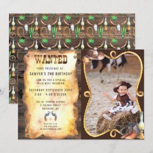 Invitation Russe Western Rodeo Cowboy fête d'anniversaire