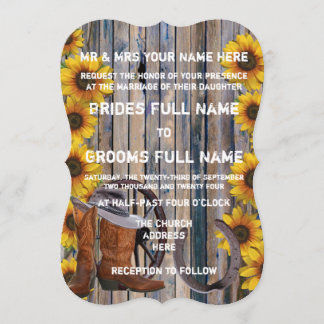 Invitation Russe western style cowboy mariage