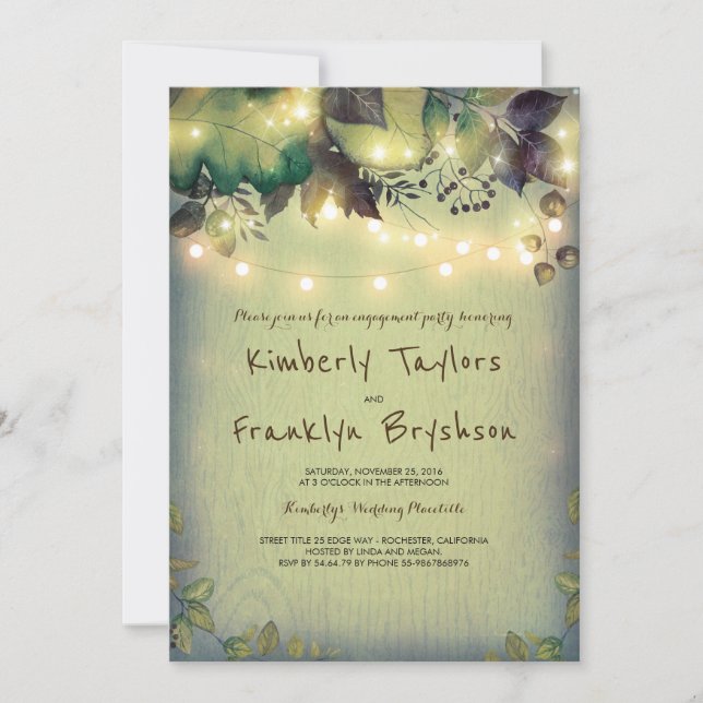 Invitation Russe Woodland Barn Lights (Devant)