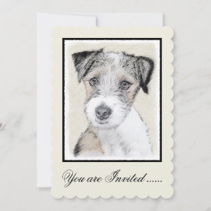 Invitation Russell Terrier Peinture rugueuse - Art Chien orig