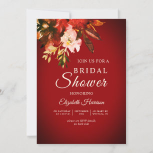 Invitation Russet Red Autumn Fête des mariées florale