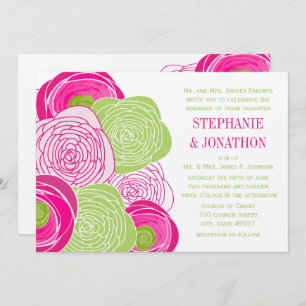 Invitation Russie rose et vert Rose mariage Inviter