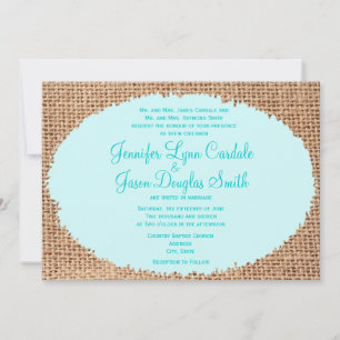Invitation Russie : Un mariage bleu Burlap