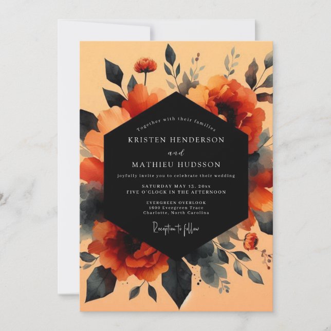 Invitation Rust Moody Painterly Wedding (Devant)