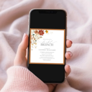 Invitation Rust Orange Aquarelle Botanique Bridal Brunch