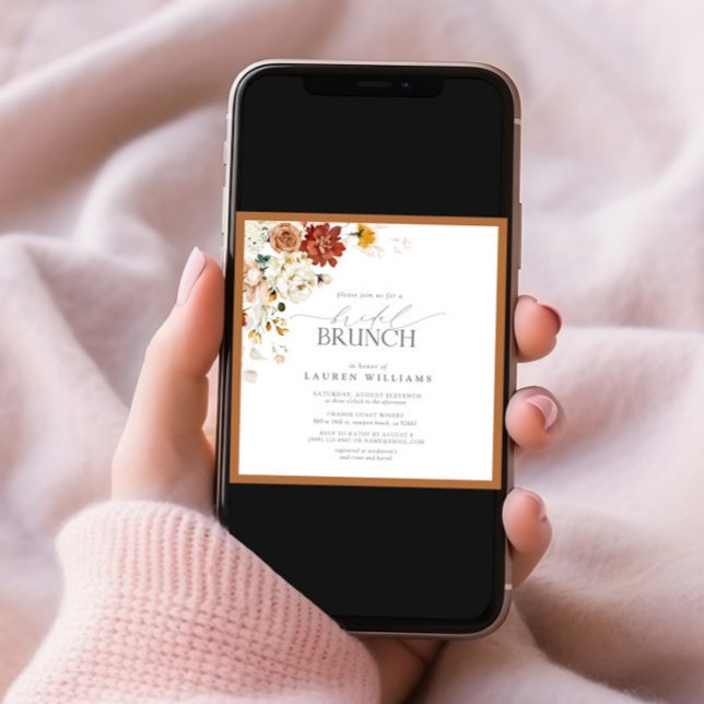 Invitation Rust Orange Aquarelle Botanique Bridal Brunch (Créateur téléchargé)