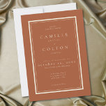 Invitation Rust Terracotta Minimalist Frame Wedding<br><div class="desc">Celebrate your love with this minimalist rust terracotta wedding invitation design. Featuring a modern double frame,  it's perfect for an autumn ceremony. This earthy,  modern look offers a warm and sophisticated feel for your seasonal wedding. Created by Simply Farmhouse Press.</div>