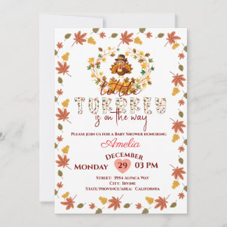 Invitation Rusti Little Turkey Personalized Baby Shower 