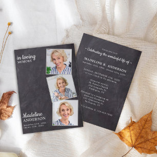 Invitation Rustic 3 Photos Célébration De La Vie En Mémorial
