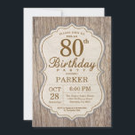 Invitation Rustic 80th Birthday Invite Wood<br><div class="desc">Rustic 80th Birthday Invite Wood Background. Soirée Adult Birthday. On invite Birthday Bash. 13th 16th 18th 20th 20th 20st 30th 40th 50th 60th 70th 80th 90th 100th,  Any age. For further customization,  please click the "Customize it" button and use our design tool to modify this template.</div>