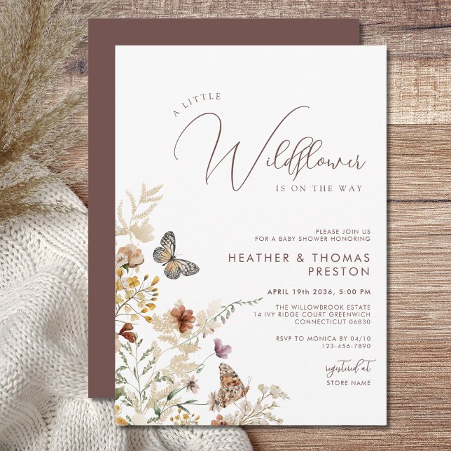 Invitation Rustic A Little Wildflower Baby Shower (Créateur téléchargé)