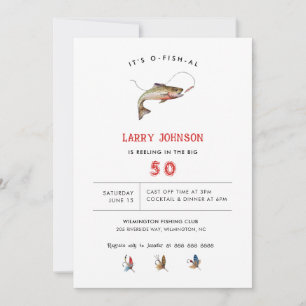 Invitation Rustic Adult Fishing thème fête d'anniversaire
