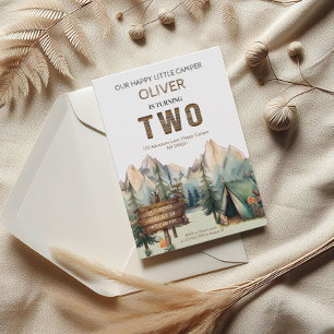 Invitation Rustic Adventure Happy Camper Deuxième Anniversair