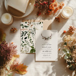 Invitation Rustic Antler Floral Wedding Boho Woodland Barn<br><div class="desc">Rustic Antler Floral Wedding Invitation | Boho Woodland Deer Antlers Barn Wedding Invite | Country Fall Wedding Set the tone for your rustic celebration with this elegant antler floral wedding invitation. Featuring romantic woodland deer antlers adorned with delicate florals, this design blends natural charm with refined simplicity. Perfect for barn...</div>