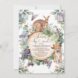 Invitation Rustic Australian Animaux Baby shower Par Courrier