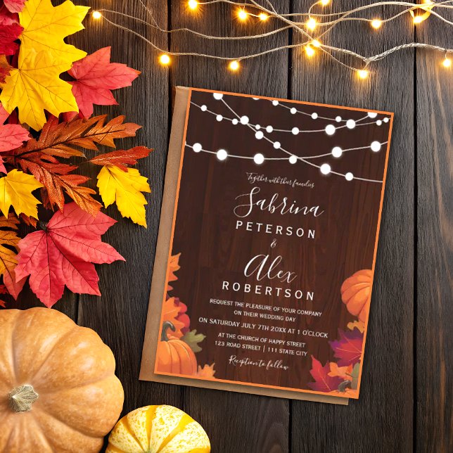 Invitation Rustic Automne Botanique Bouquet Mariage (Créateur téléchargé)