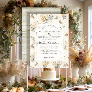 Invitation Rustic Automne Citrouille Floral Fleur sauvage Mar