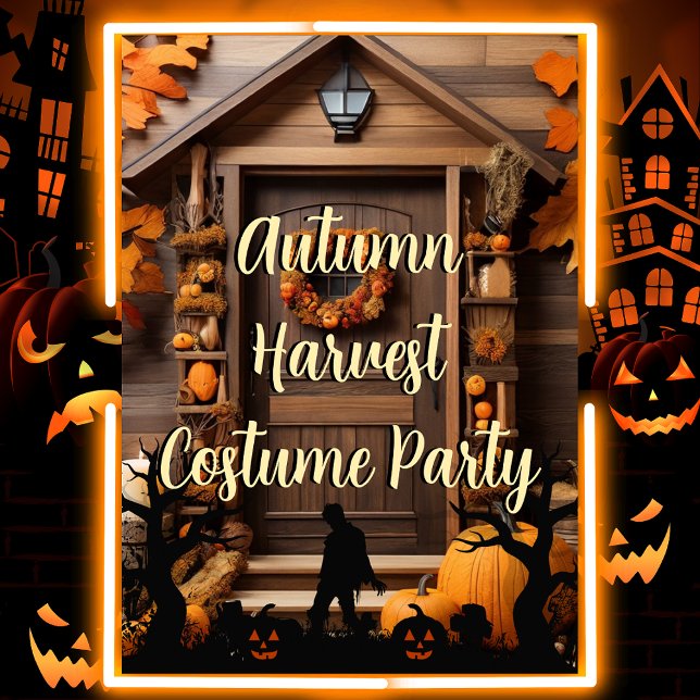 Invitation Rustic Automne Harvest Farmhouse Costume Party (Créateur téléchargé)