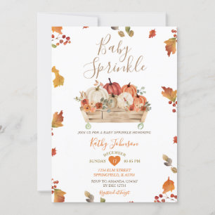 Invitation Rustic Automne laisse Citrouille Patch Baby Sprink