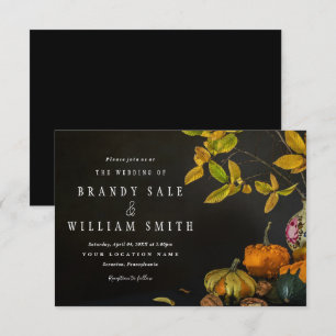 Invitation Rustic Automne quitte Citrouille Mariage Invitatio