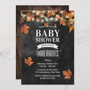 Invitation Rustic Automne quitte le Baby shower de tableau no